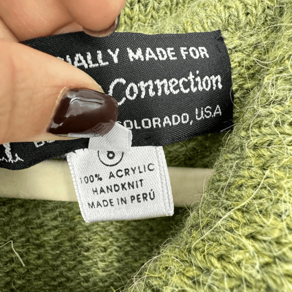 Alpaca Connection Kids Knit Sweater Cost Button Up Girls Size 10 Green Soft - Picture 4 of 8